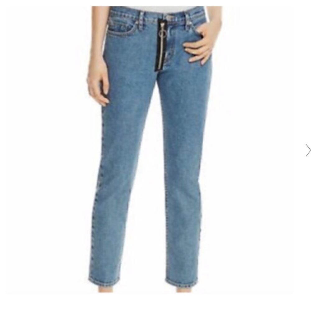 NWOT Hudson Riley Straight Leg Crop Double Zipper Jeans